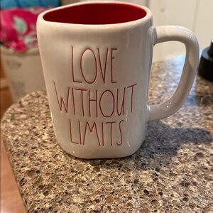 Rae Dunn Love Without Limits Mug - White and Red